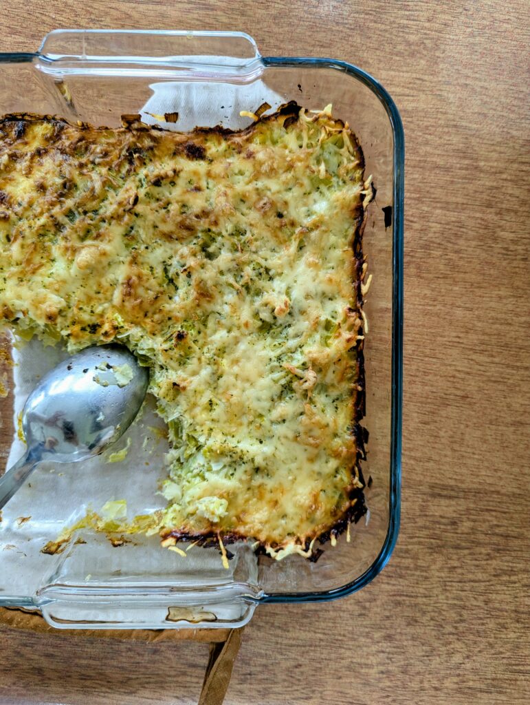 gratin de poireaux léger